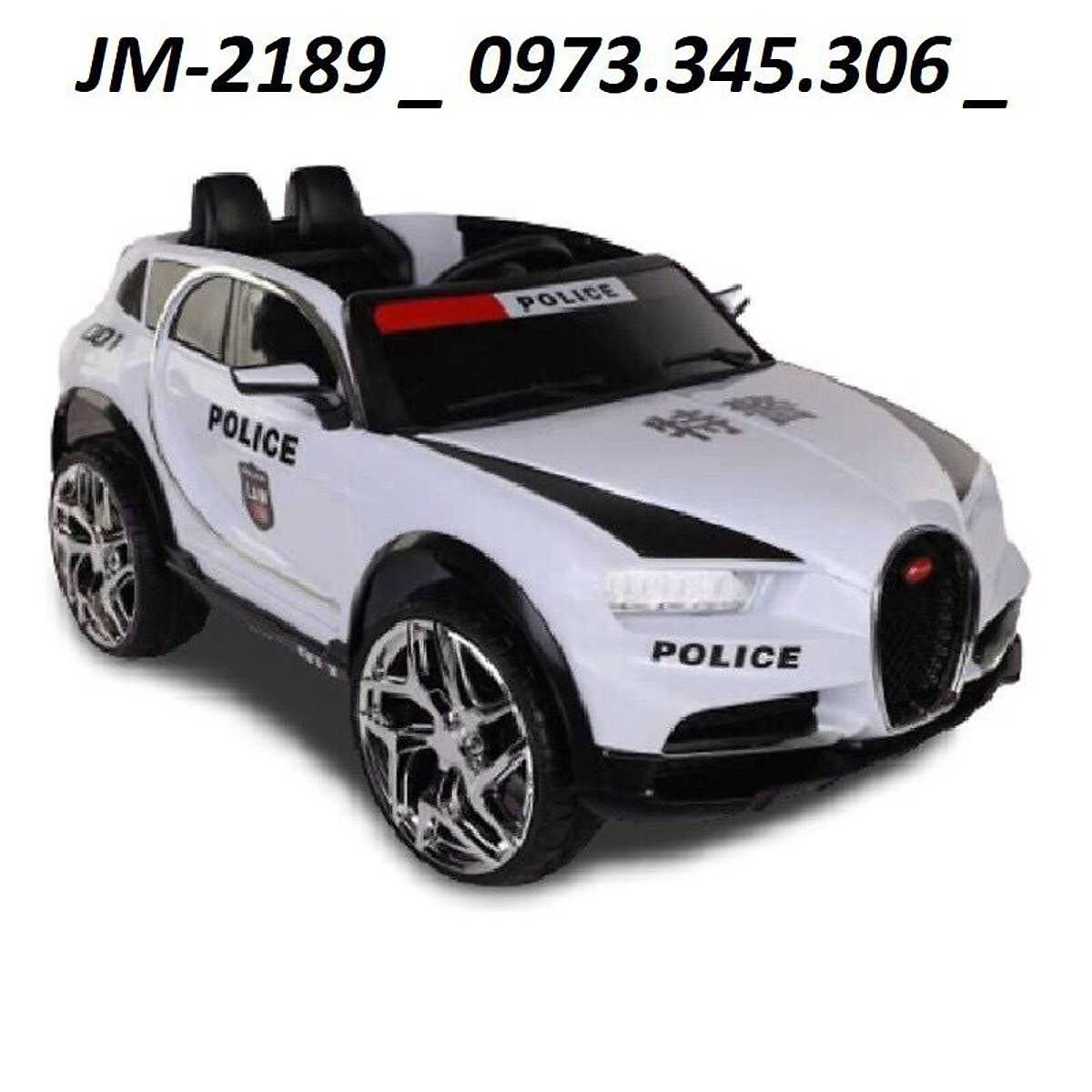 Ô tô xe điện trẻ em cảnh sát BABY KID JM-2189 2 chỗ 2 chế