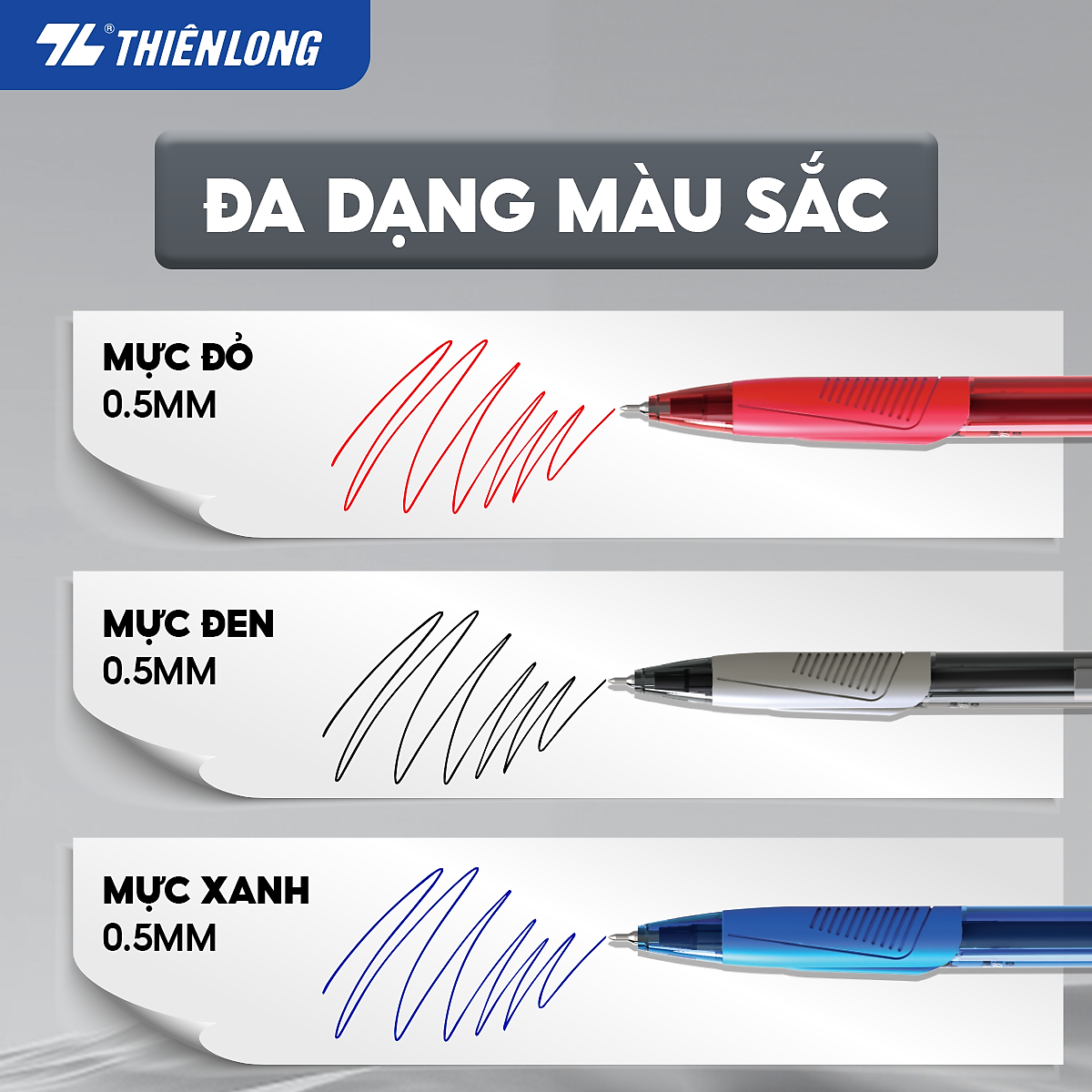 Combo 5-10-20 Bút Bi Thiên Long TL-095 - Tự động thu ngòi khi cài vào túi áo