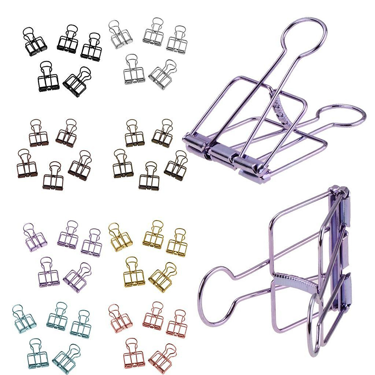 Pack of 5 Pieces Metal Wire Binder Clips,Hollow Out Paper Organizer, Paper  Binder Clip, Home