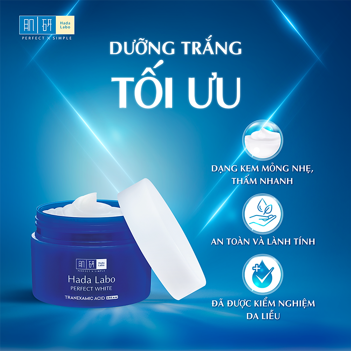 Kem dưỡng trắng Hada Labo Perfect White Tranexamic Acid Cream 50g