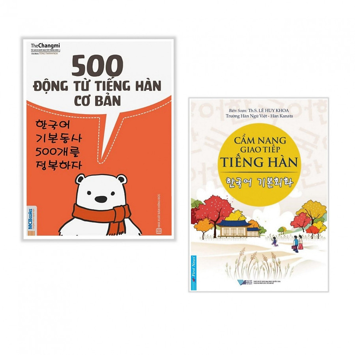 Combo Cẩm Nang Giao Tiếp và Động Từ Tiếng Hàn: 500 Động Từ Tiếng Hàn Cơ Bản + Cẩm Nang Giao Tiếp Tiếng Hàn (Bộ 2 cuốn/ Tặng kèm bookmark thiết kế)