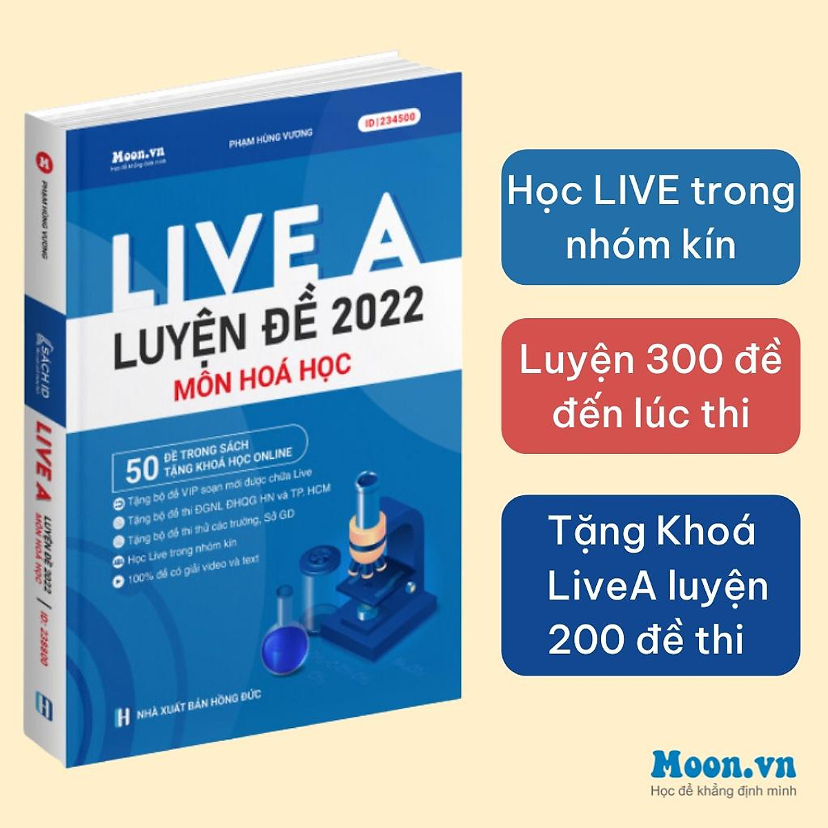 Khóa Live A - Luyện Đề Hoá Học THPT Quốc Gia Và Đánh Giá Năng Lực 2022 - Sách ID MoonBook Bộ Đề Minh Họa Môn Hoá.