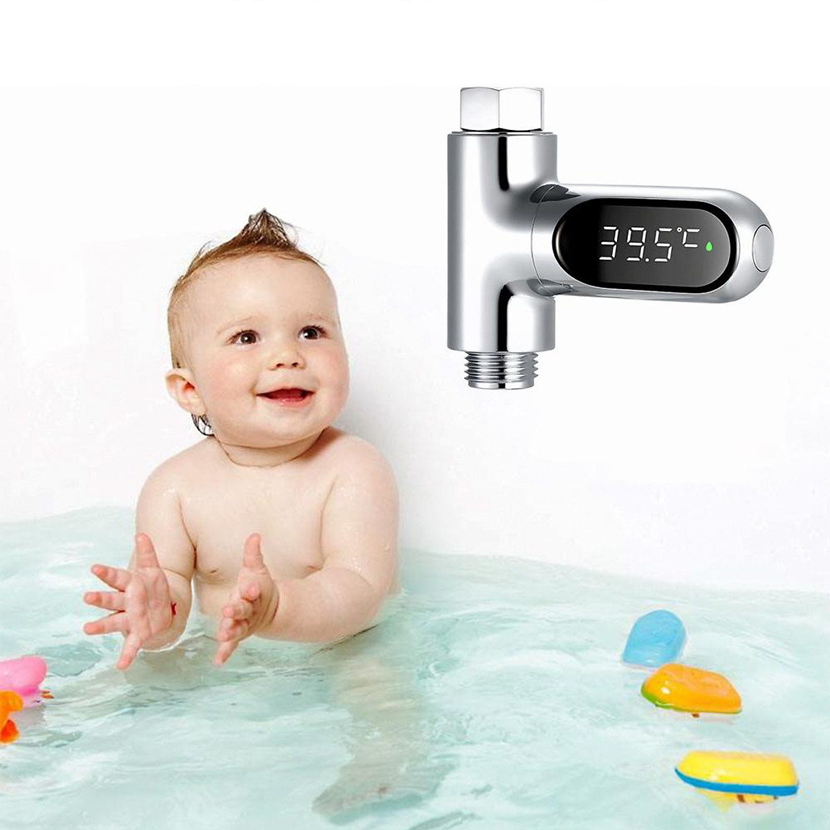 LED Display Water Meter Digital Shower Thermometer Bath Temperature