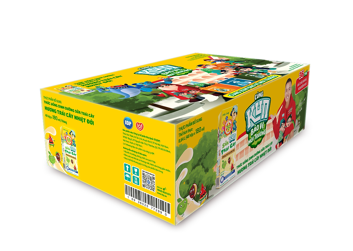 Thùng 48 Hộp Sữa Trái Cây Hương Trái Cây KUN 180ml/hộp(thẻ cào)
