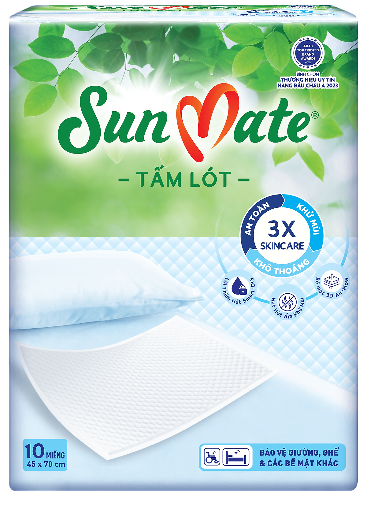 Combo 2 Tấm lót SunMate cải tiến mới 10 miếng (45 x 70cm)