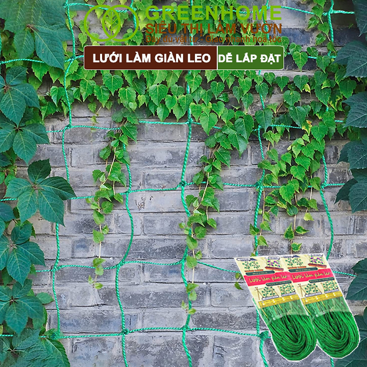 Lưới làm giàn cây leo,, Độ bền cao, Dễ lắp đặt, Không viền, Làm giàn bầu, Mướp, bầu, Bí, hoa, Nhiều kích thước |Greenhome