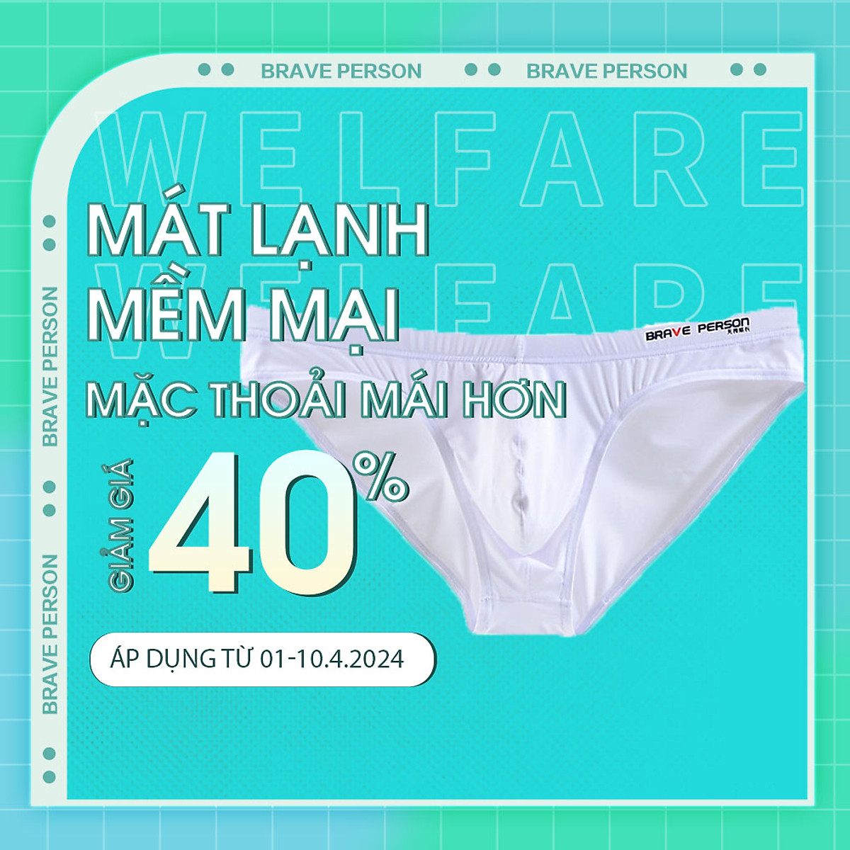 Quần Lót Nam Tam Giác Chất Liệu Mềm Mại Thoáng Mát, Co Dãn 4 Chiều Thương Hiệu Brave Person B1129