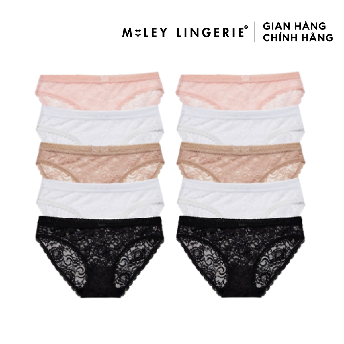 Combo 10 Quần Lót Nữ Ren Ép Bông Miley Lingerie FLS_03 - Giao màu ngẫu nhiên Combo 10 Quần Lót Nữ Ren Ép Bông Miley Lingerie Fls_03 - Giao Màu Ngẫu Nhiên