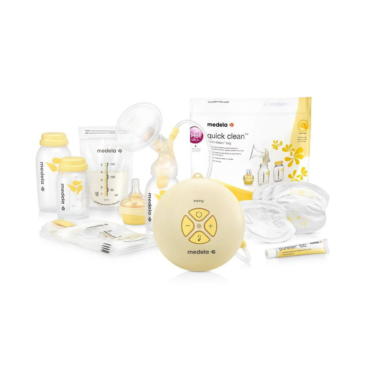 Bình sữa cho bé bú Medela 150ml núm S - Bình kèm núm có nắp chụp