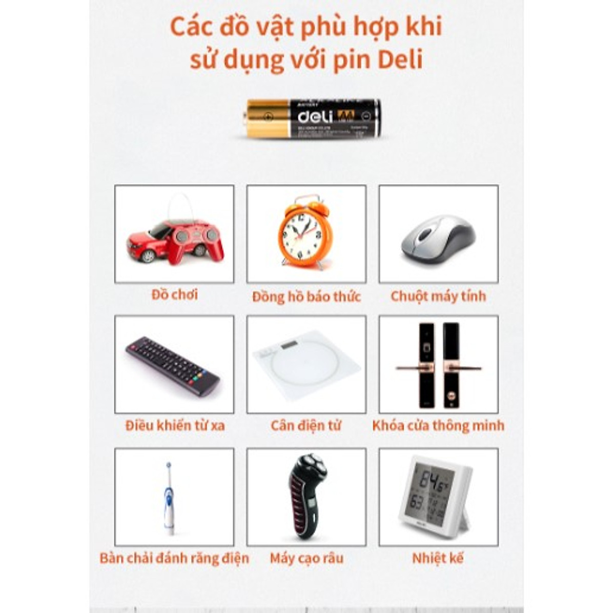 Pin kiềm Akaline AA Deli - Vỉ 2 viên/ 4 viên - 18500 / 18501