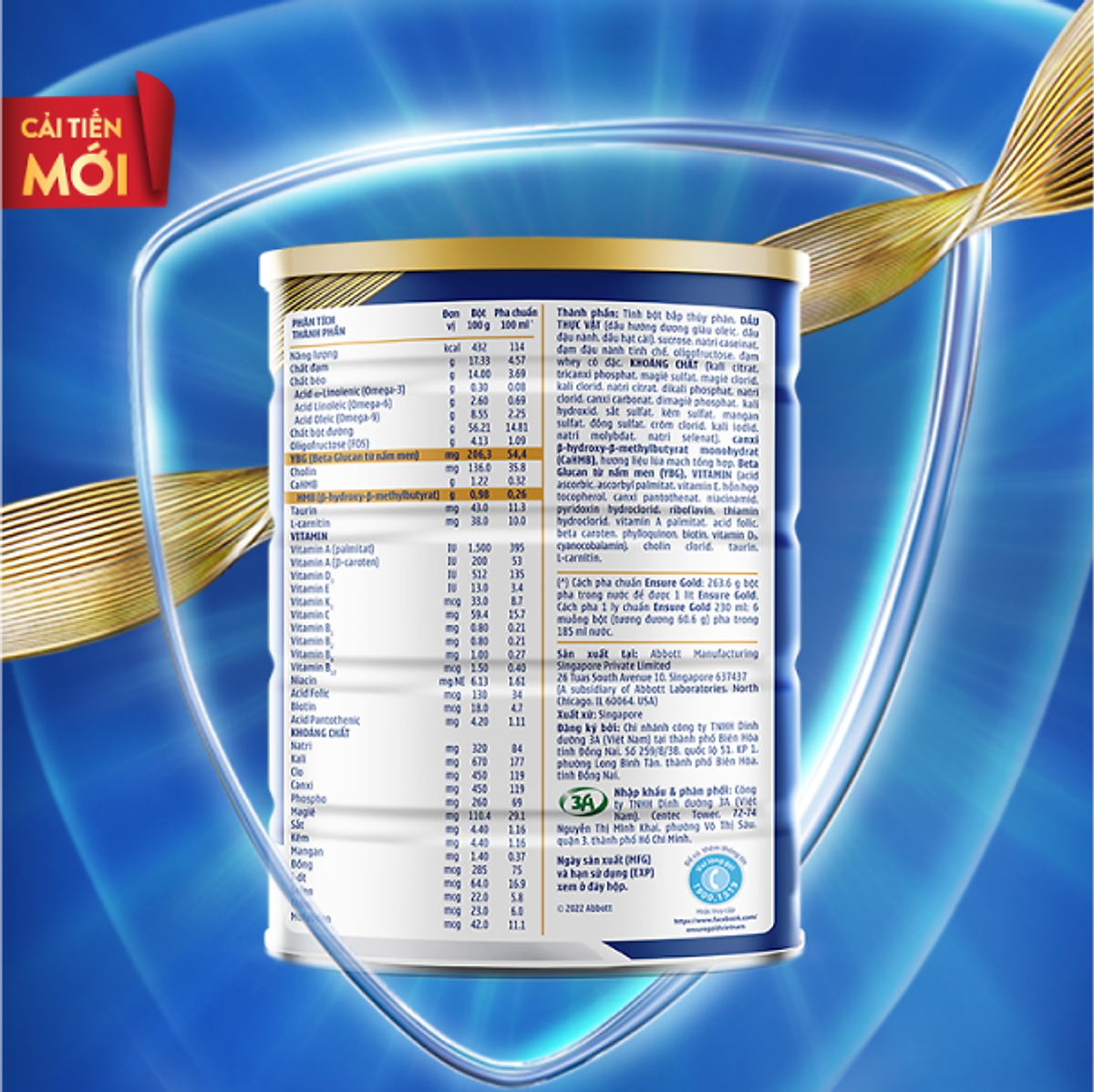 Thực phẩm dinh dưỡng y học: Ensure Gold hương Lúa mạch 850g
