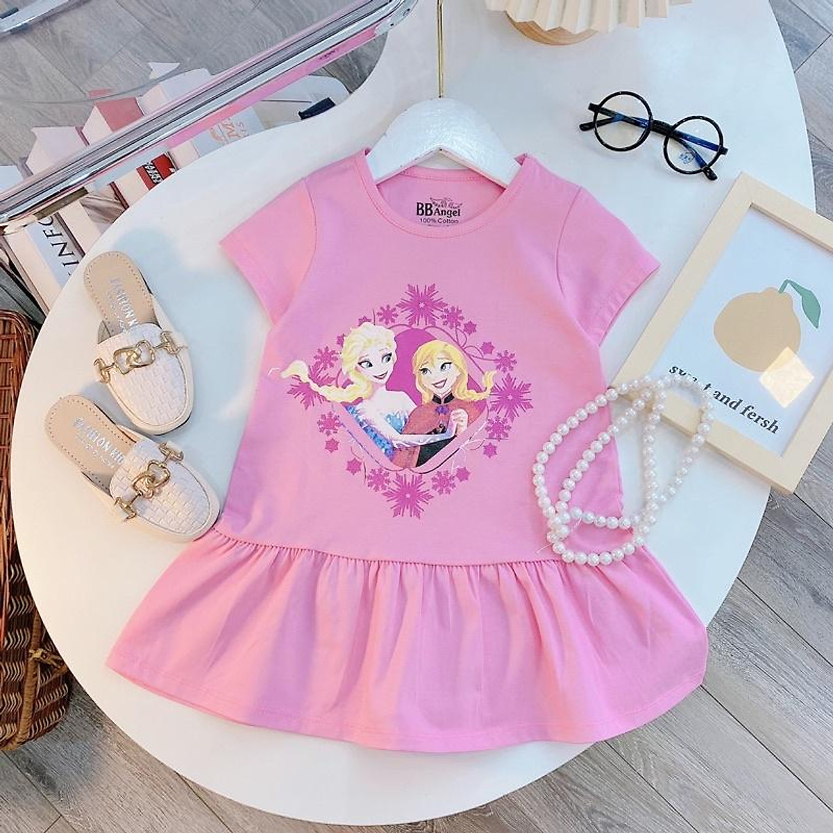 Váy công chúa in hình Elsa, micky, hello kitty siêu dễ thương cho bé