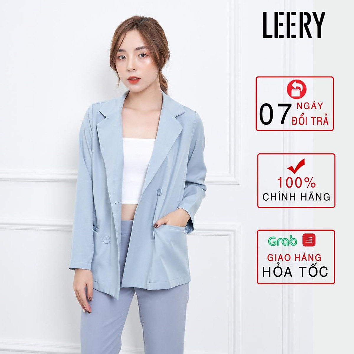 Blazer nữ cao cấp Palvin PTAK01 dáng dài không tay  Palvin
