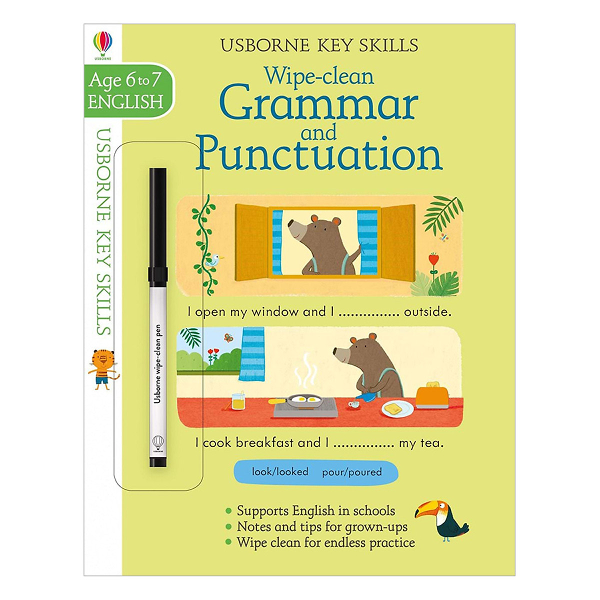 Sách tẩy xóa tiếng Anh - Usborne Usborne Key Skills Wipe-clean Grammar and Punctuation 6-7