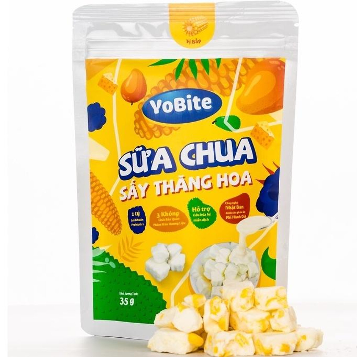 Sữa chua khô ăn dặm YoBite Kids vị Dâu tây - Hỗ trợ tiêu hóa, ngừa biếng ăn