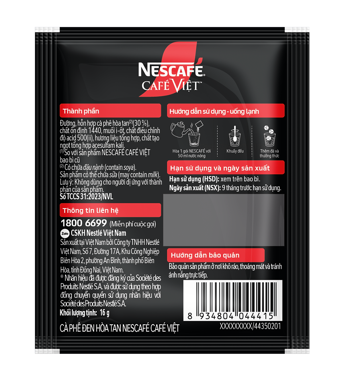 Cà phê Hòa tan NESCAFÉ CAFÉ VIỆT 35 gói Vị Mạnh đặc trưng