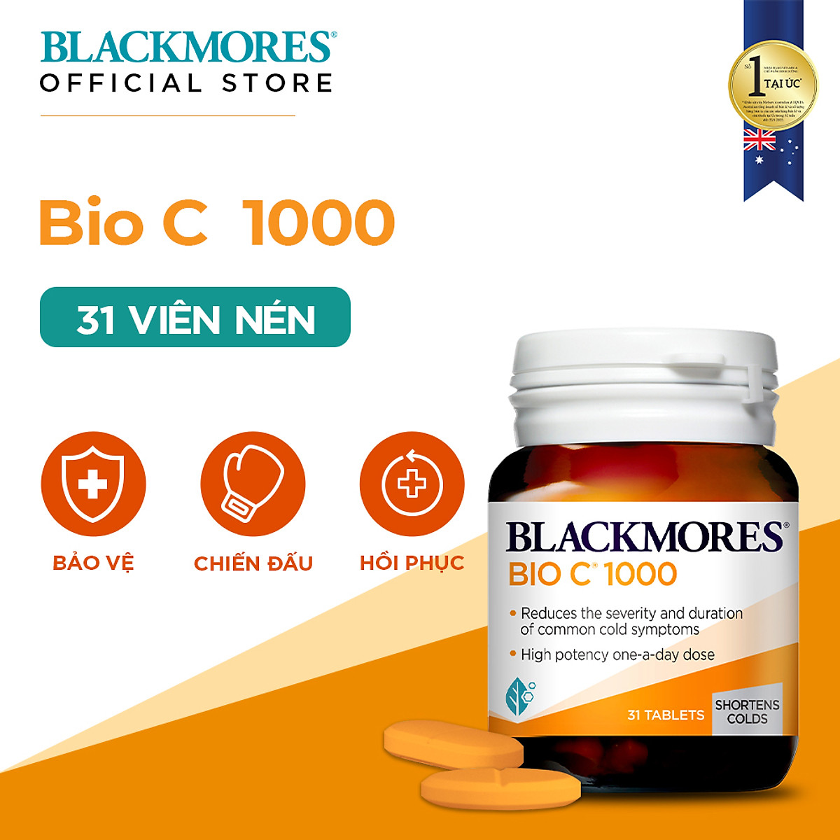 Viên Uống Bổ Sung Vitamin C Blackmores Bio C 1000mg Lọ 31 Viên