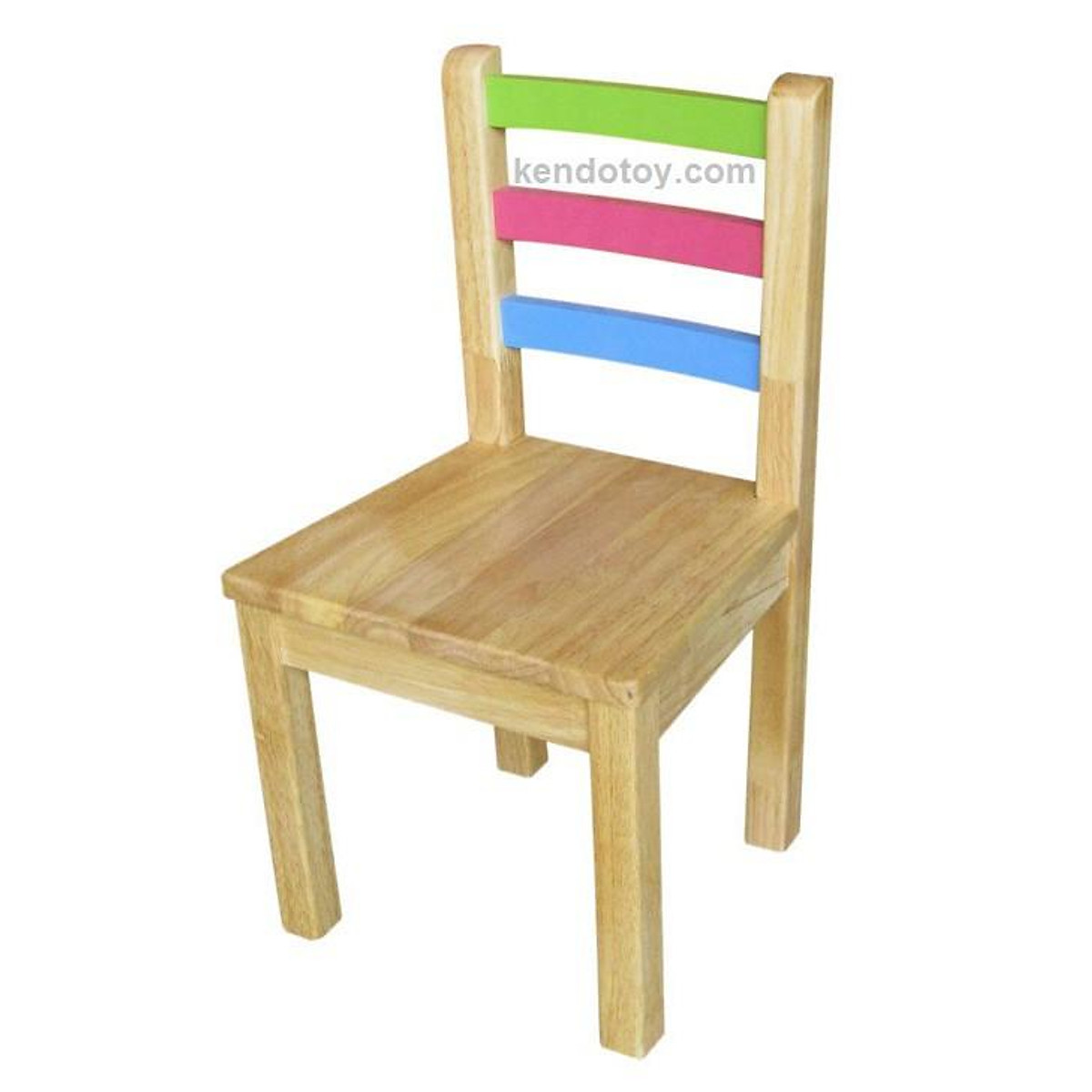Ghế lưng thanh ba màu | Bàn ghế trẻ em bằng gỗ, ghế dựa cho trẻ