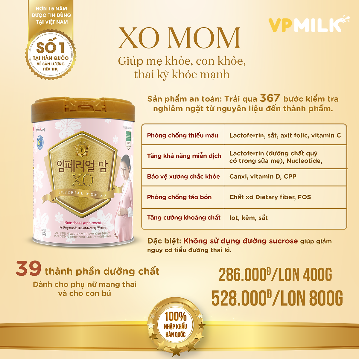 Sữa Bột Namyang Imperial Mom XO GT 800g