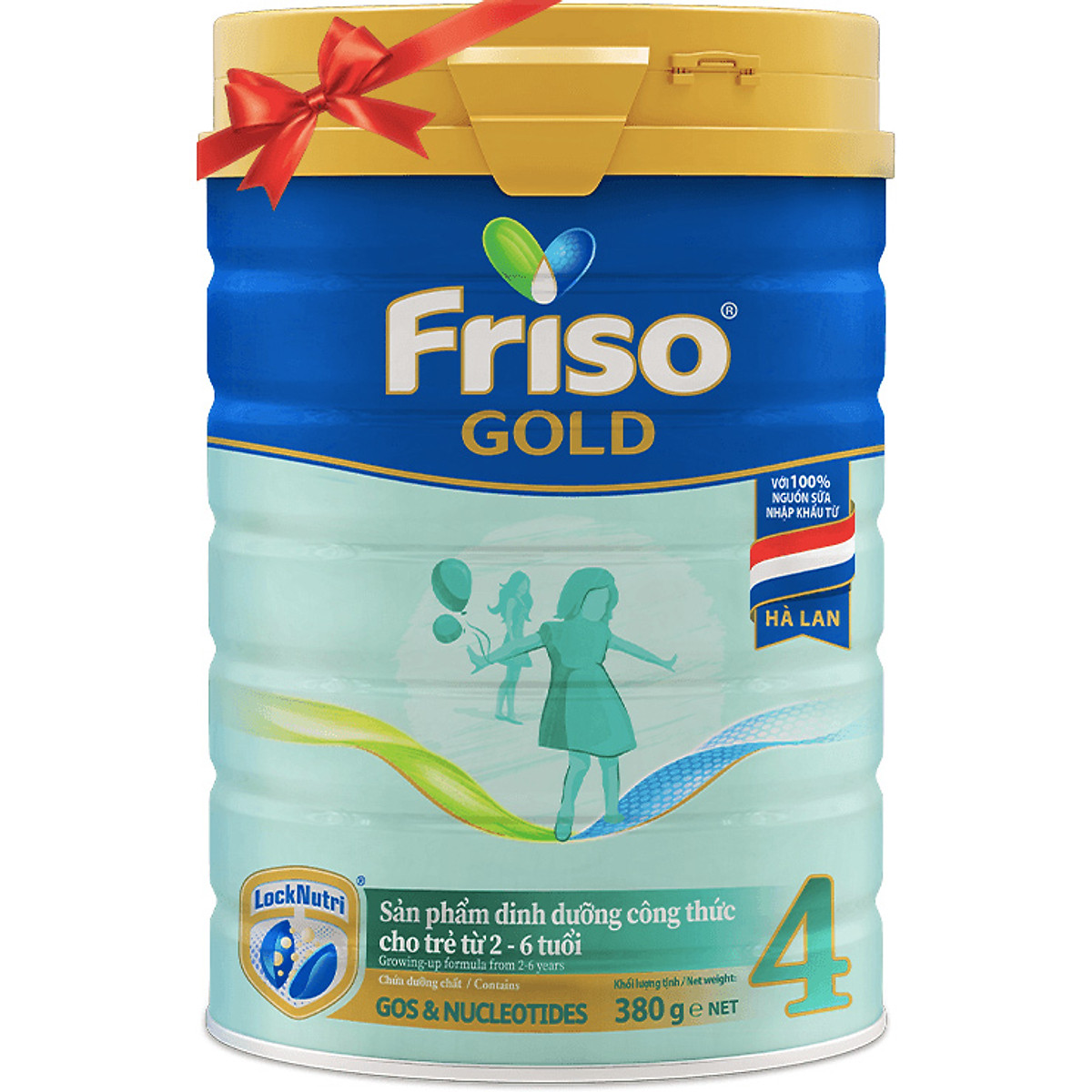 Bộ 2 Lon Sữa Bột Friso Gold 4 1400g Dành Cho Trẻ Từ 2 - 6 Tuổi + Tặng Lon Sữa Friso Gold 4 380g
