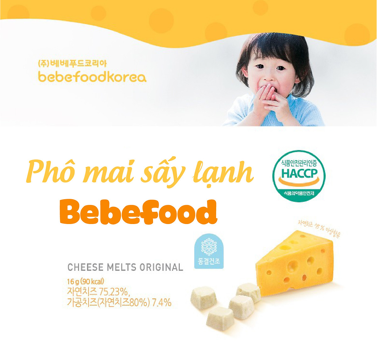 Phô mai khô sấy lạnh cho bé Bebefood Hàn Quốc