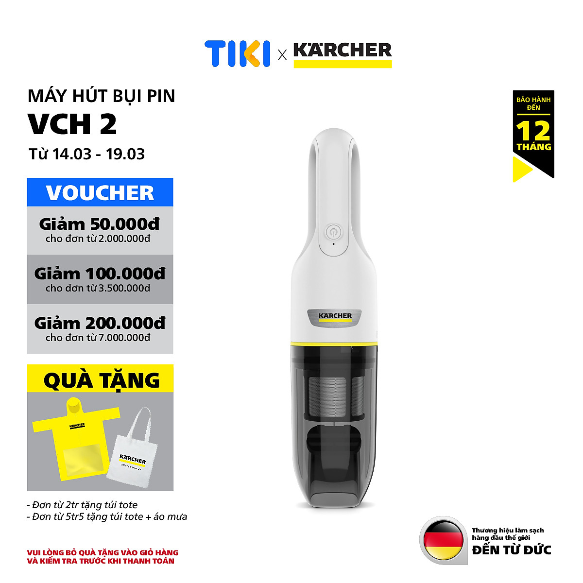 Máy hút bụi cầm tay Karcher VCH 2