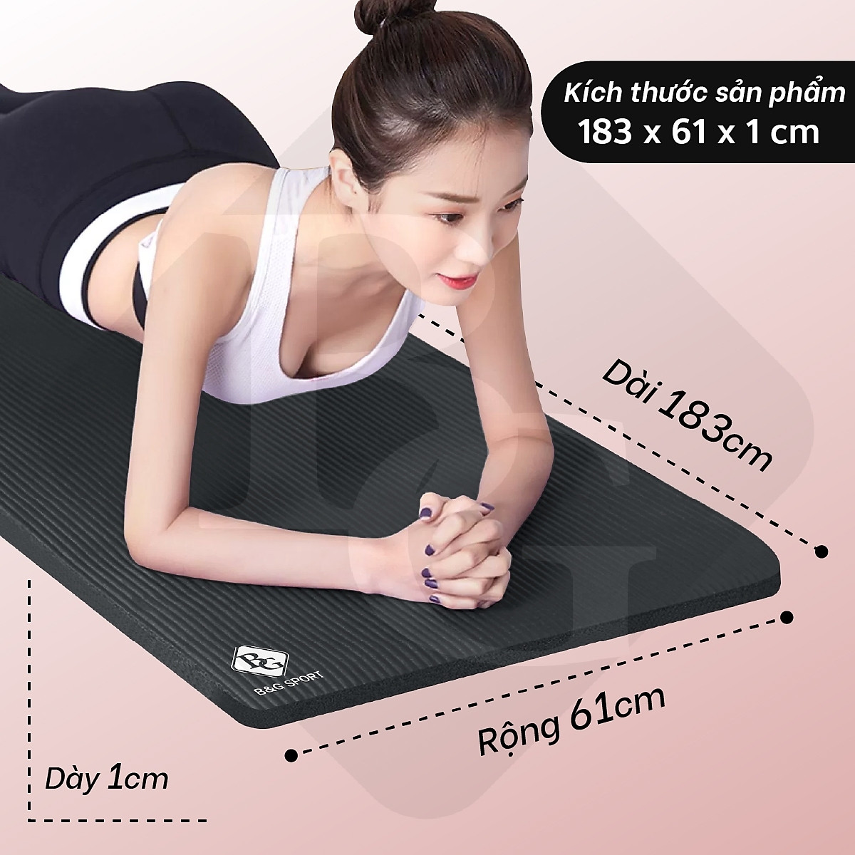 Thảm tập yoga gym siêu dày 10mm & 15mm chất liệu cao su NBR tập thể dục tại nhà, đệm văn phòng, thảm dã ngoại du lịch