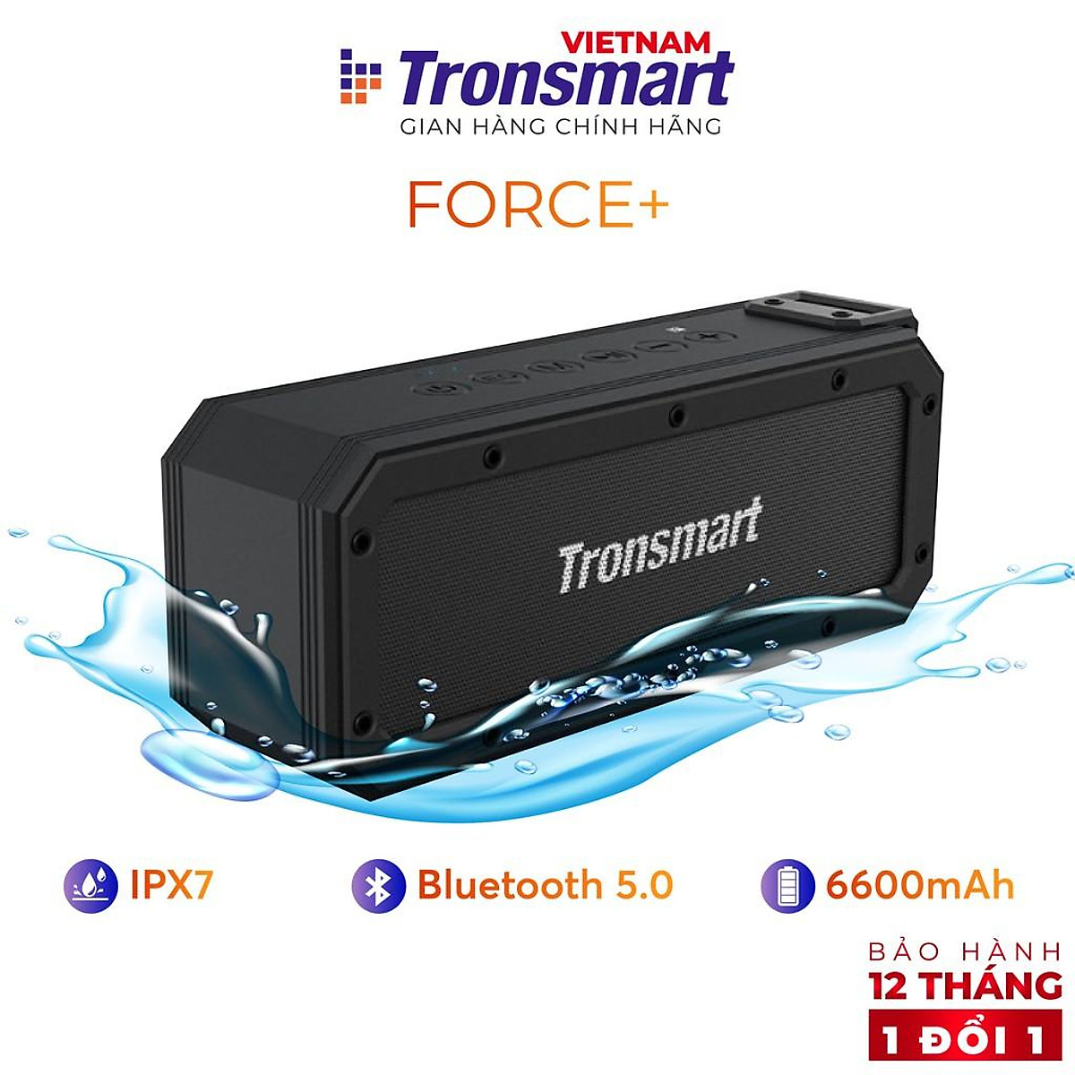 Loa Bluetooth Tronsmart Element Force+ Công suất 40W Chống nước IPX7 - Hàng chính hãng 