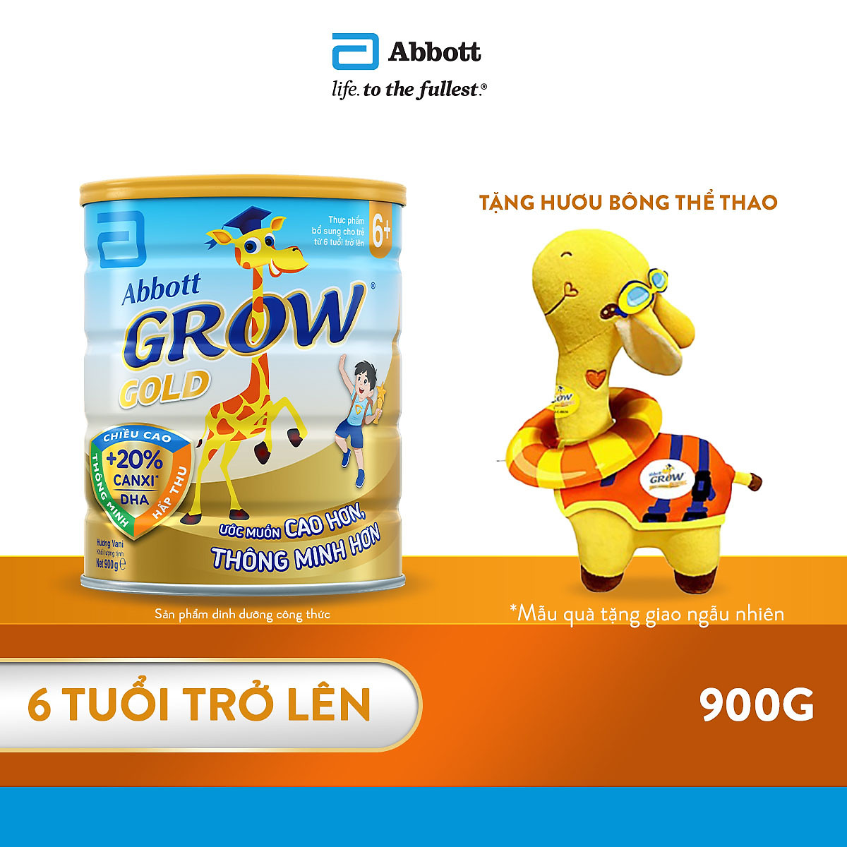 Sữa Bột Abbott Grow Gold 6+ (Lon 850g) + Tặng 1 Hươu bông lễ hội mẫu ngẫu nhiên