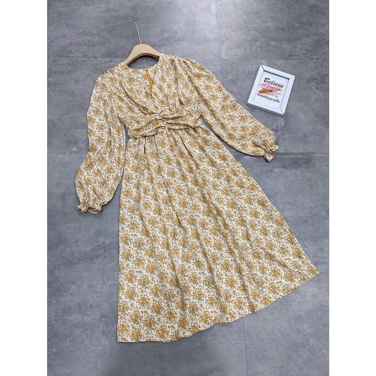 Váy hoa nhí cổ sen bèo cộc tay Đầm hoa nhí dáng dài qua gối Shopee Việt Nam #22 Váy hoa nhí cổ sen bèo cộc tay Đầm hoa nhí dáng dài qua gối Shopee Việt Nam