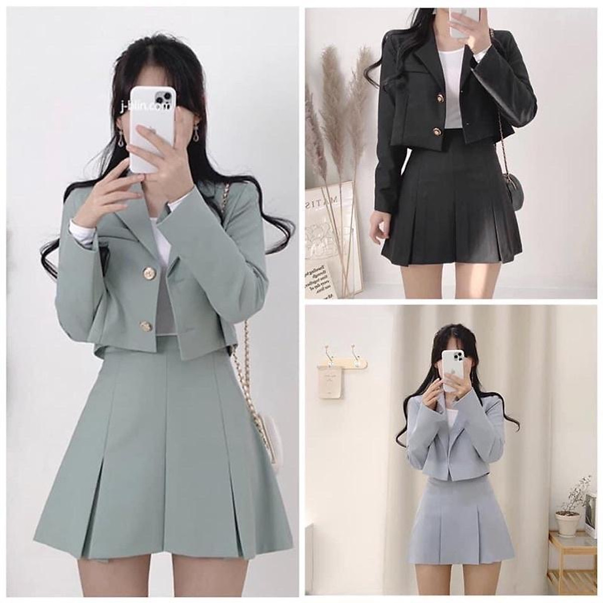 Set vest kèm áo ống chân váy  ANNCOMVN