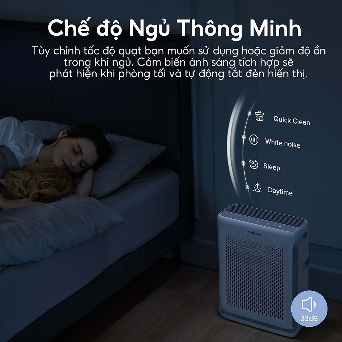 Máy Lọc Không Khí Levoit Vital 100S 52m2 | Cảm Biến Đo Không Khí | Điều Khiển Qua App | Hàng Chính Hãng