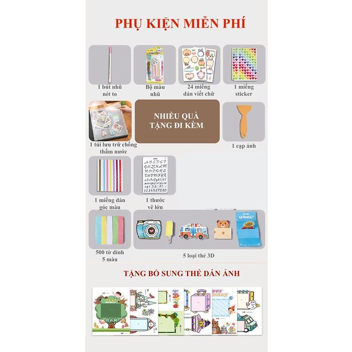 Album Ảnh Diy Chứa 200-500 Ảnh Các Size Lưu Lại Quá Trình Phát Triển Của