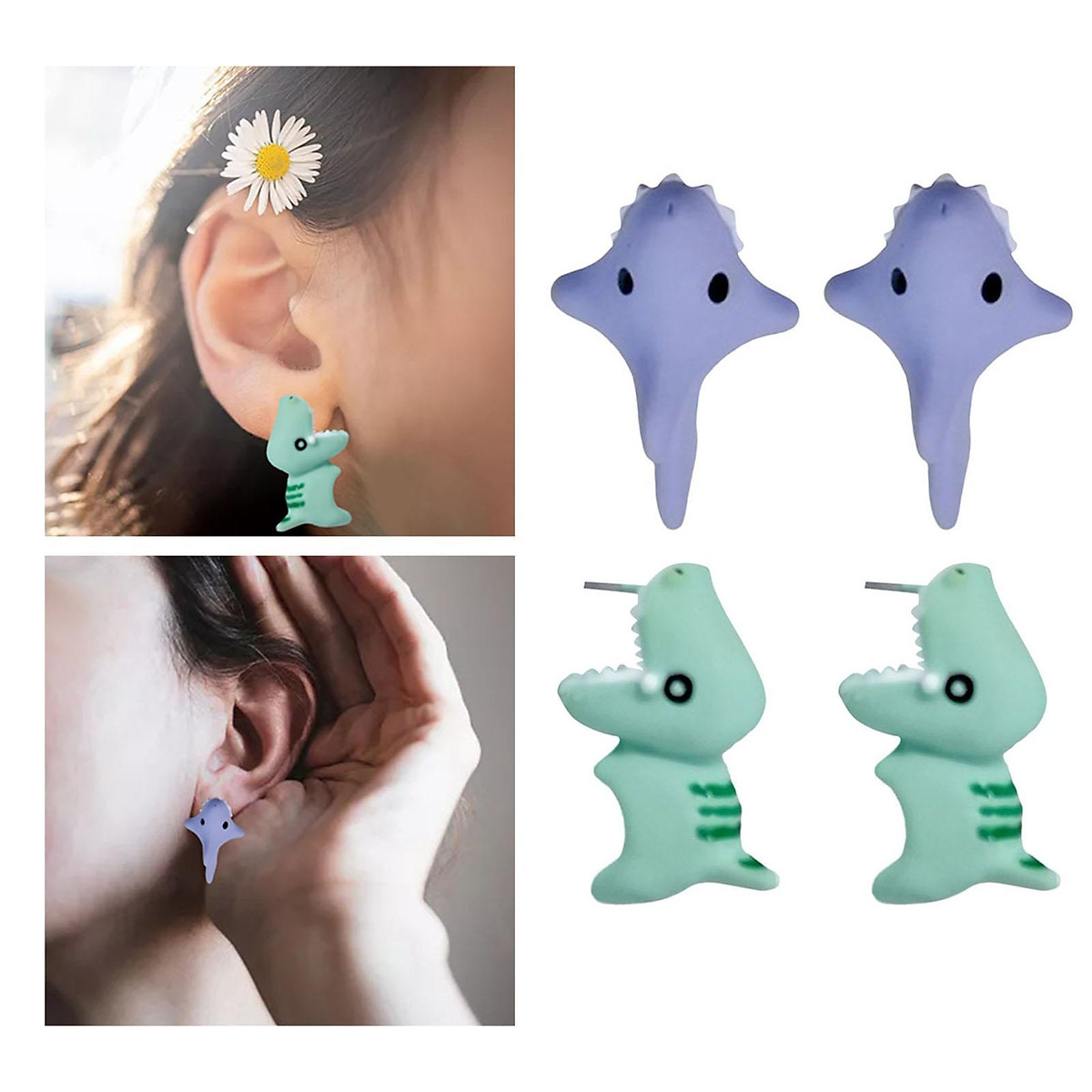 2 Pair Cute Animal Biting Alloy Earrings Studs Korean version Mini Dog Gifts 2 Pair Cute Animal Biting Alloy Earrings Studs Korean version Mini Dog Gifts