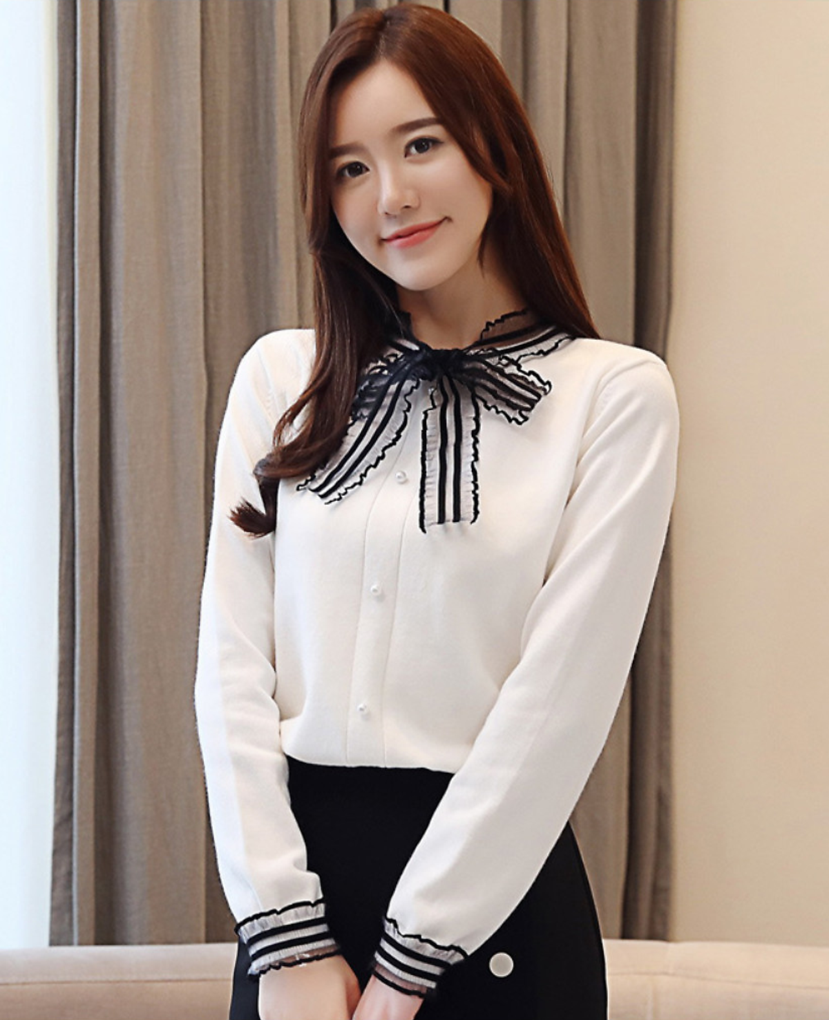 Áo Len Nữ Cổ Thắt Nơ Xinh ALN027 MayHomes