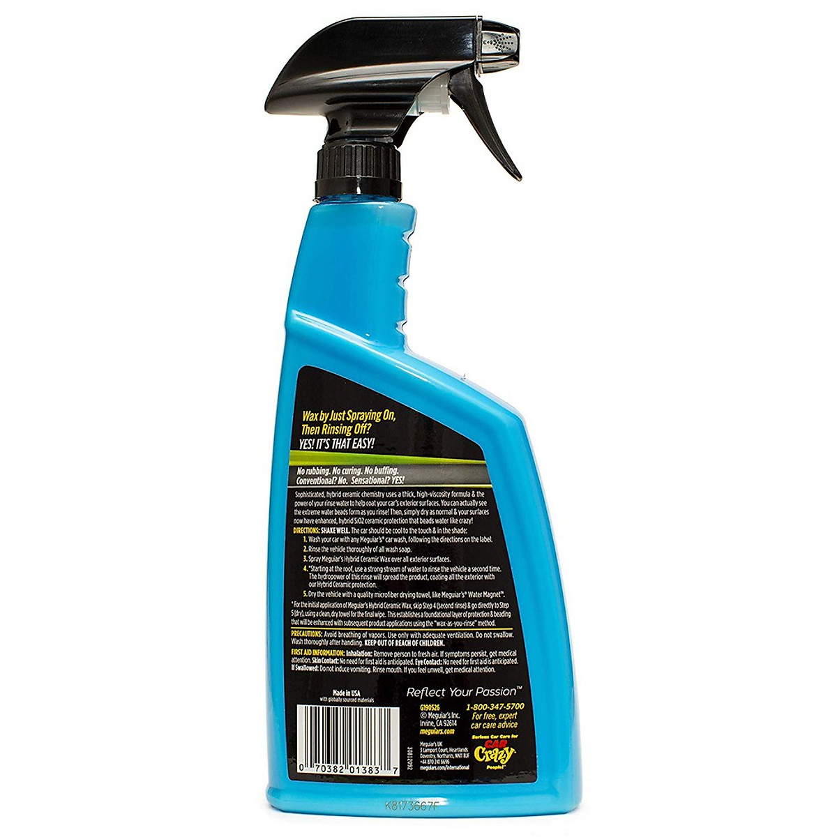 Chai xịt phủ bóng ô tô tạo hiệu ứng chống bám nước CERAMIC WAX MEGUIARS - G190526 - 768ML