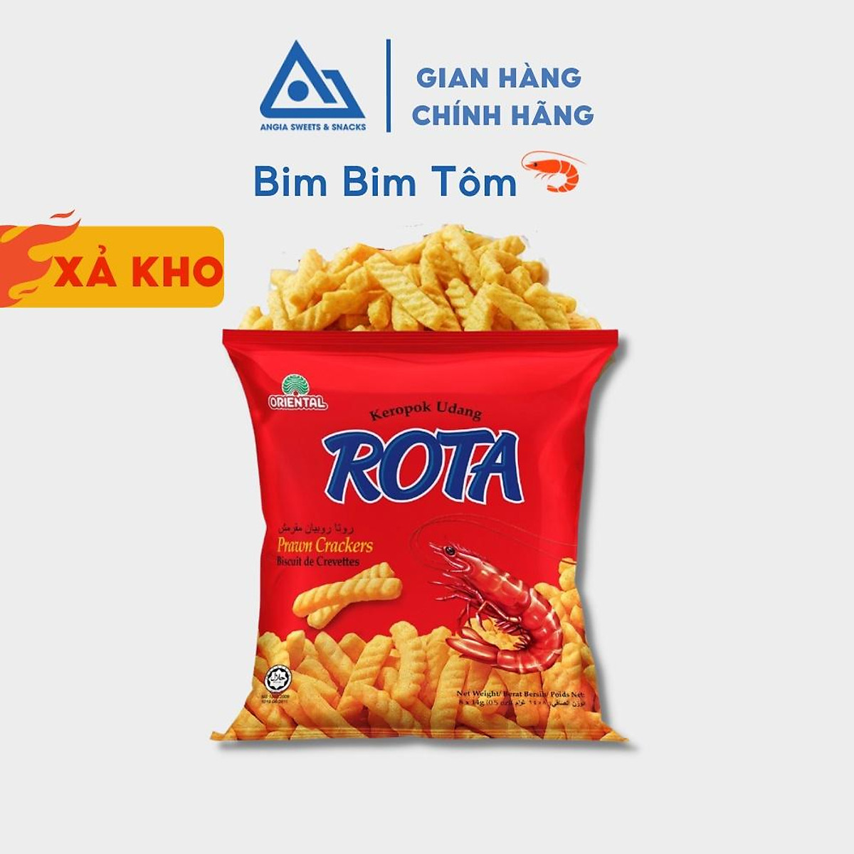 XẢ KHO] Bim Bim Tôm Khổng Lồ Thái Lan Tôm (8 gói Nhỏ/1 bịch lớn)