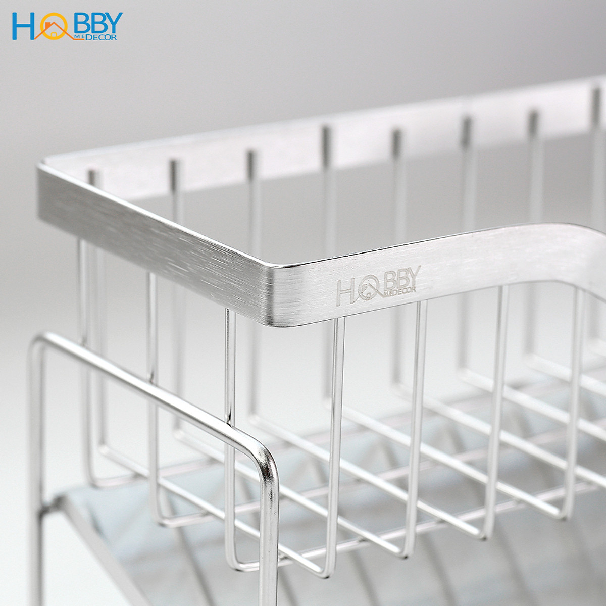 Kệ rổ để đồ rửa chén gác bồn rửa chén inox 304 Hobby home decor KRC8