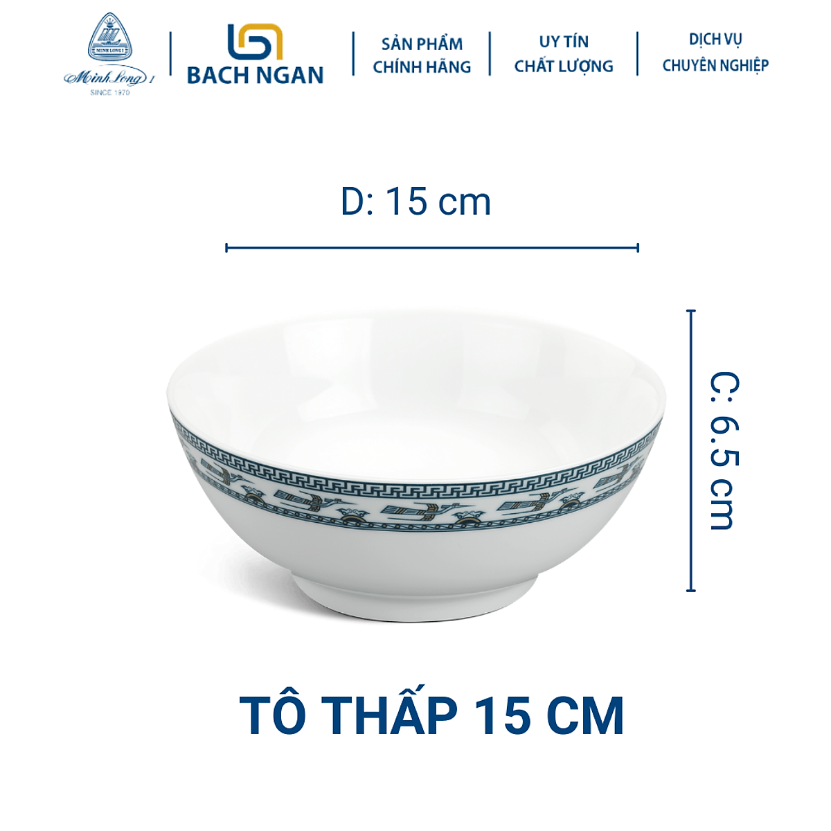 Tô thấp Minh Long 15 cm Jasmine Chim Lạc Bằng sứ, Hàng Đẹp, Cao ...