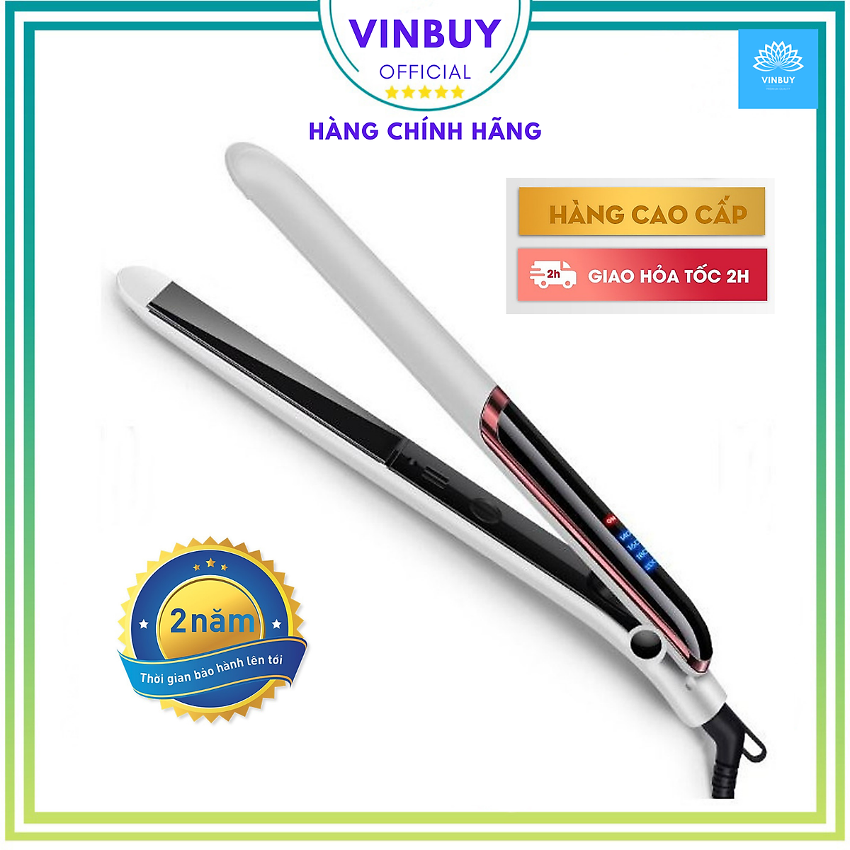 Máy UỐN, ÉP, LÀ Tóc Đa Năng 3 Trong 1 Cao Cấp Sang Trọng Kiểu Hàn Quốc - Kết Hợp Duỗi, Uốn, Tạo Kiểu Tóc Thông Minh – Dùng Cho Salon Tóc & Tại Nhà – Chính Hãng VinBuy (Tùy Chọn 2 Màu Trắng Đen)