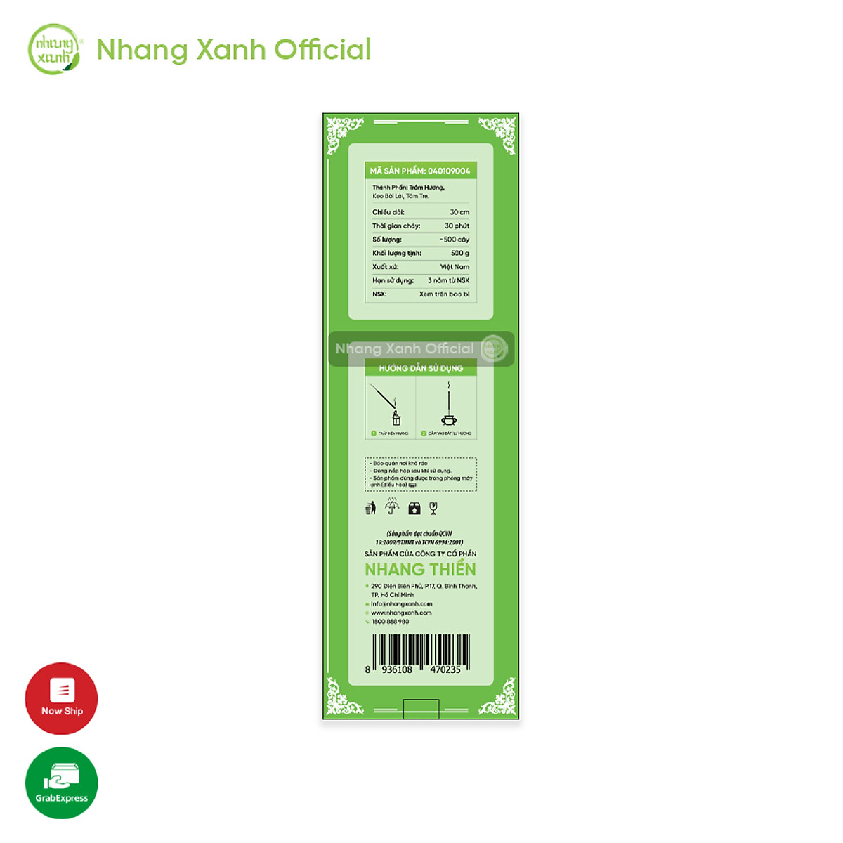 Nhang Xanh Phổ Thông 30cm 500g (Đỏ)