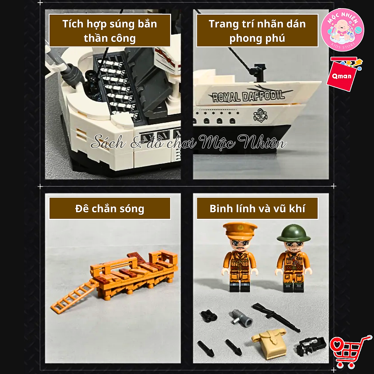 Đồ chơi xếp hình, lắp ráp Qman 21025 - Sơ tán hàng hải (455 chi tiết)