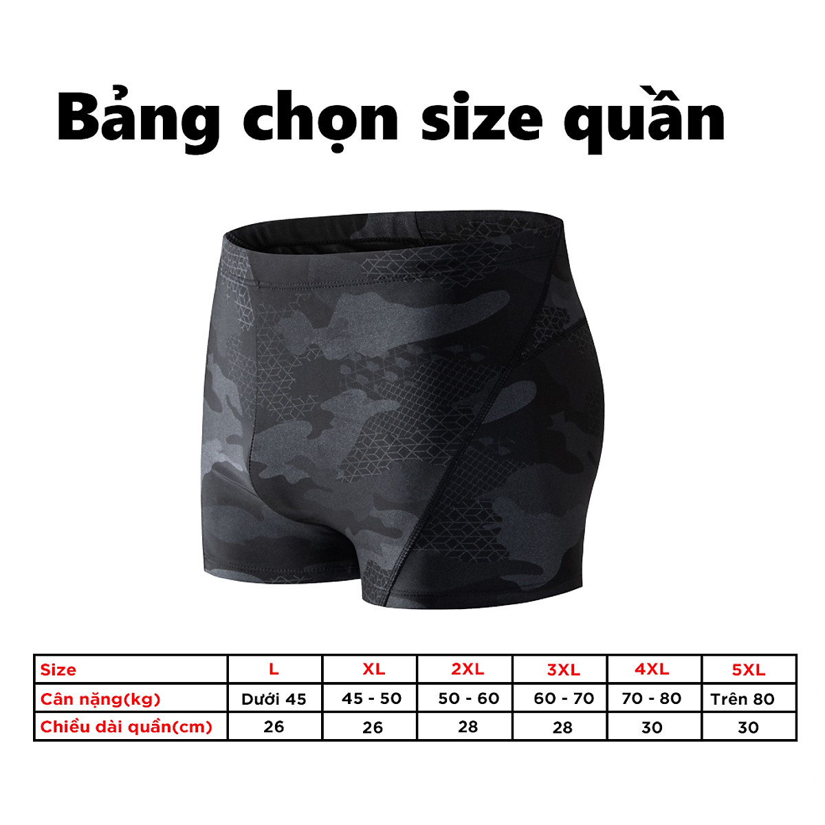 Quần bơi nam boxer Cleacco màu đen Camo , chất vải Poly co giãn 4 chiều , thoáng khí , thoát nước nhanh BORO SPORT - Tặng nón bơi vải