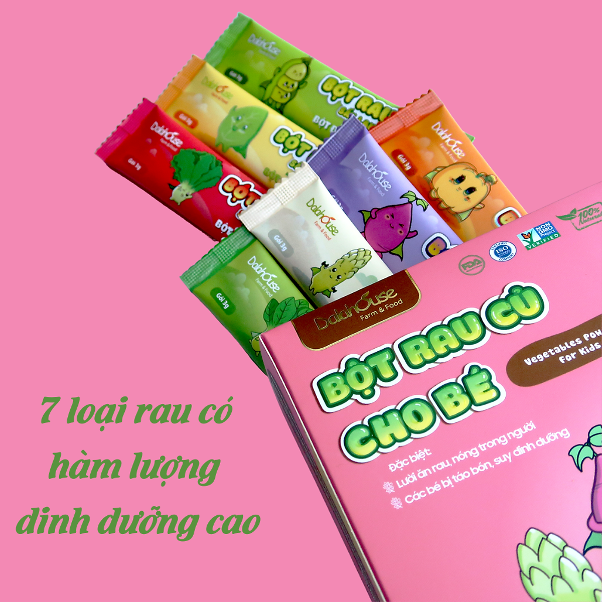 Bột rau dinh dưỡng cho bé Dalahouse - 7 vị với 7 loại bột rau giàu dưỡng chất - Cân bằng chế độ dinh dưỡng cho trẻ