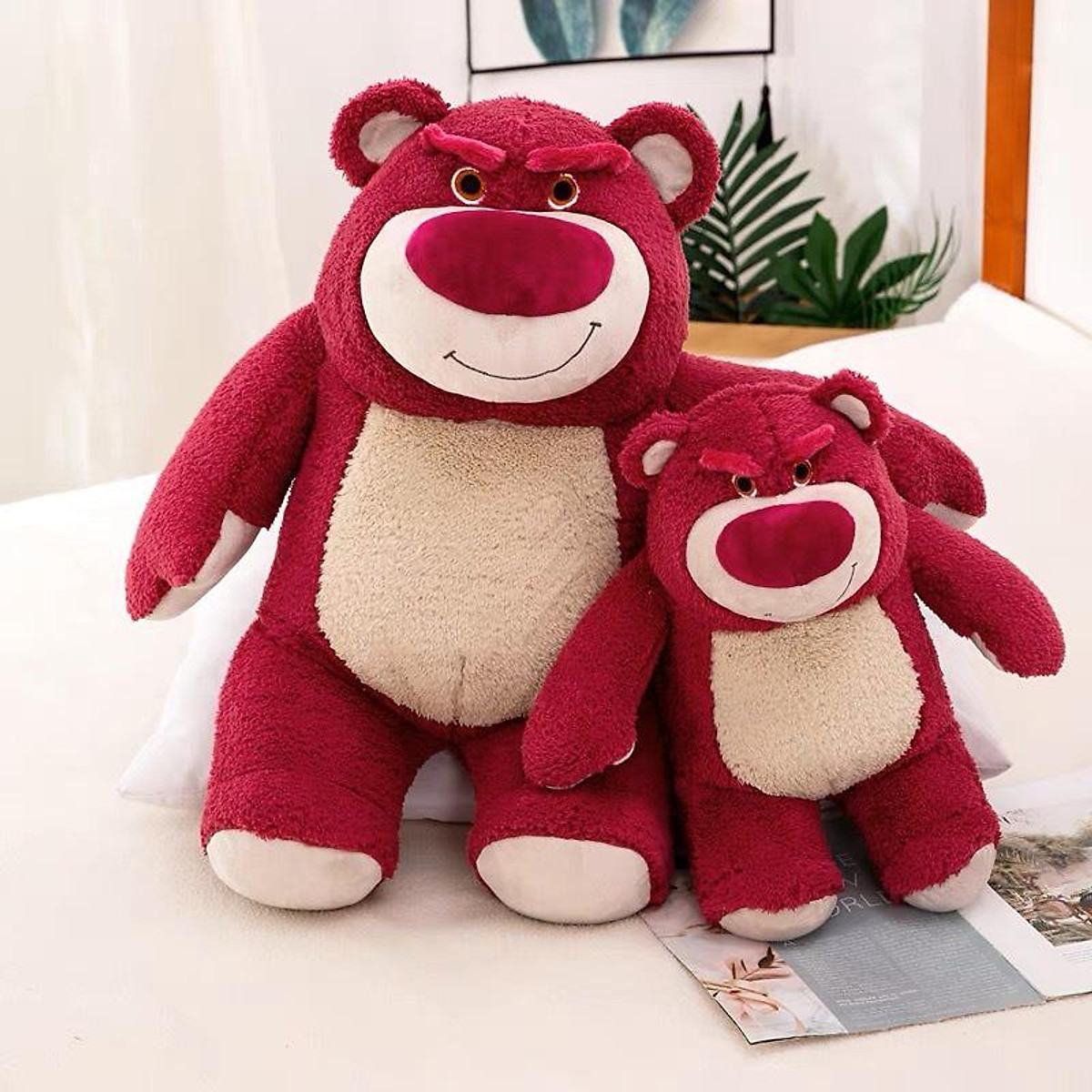 Gấu Bông LOTSO HUGGIN BEAR Lông Xù Tai Dâu Mặt Cau Có Kích Thước ...