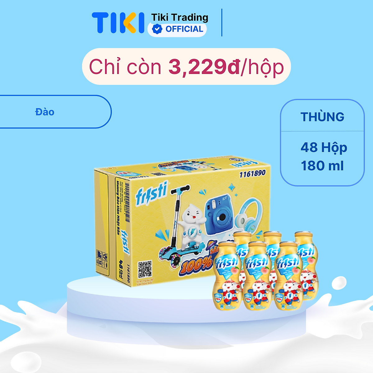 Thùng Fristi Hương Đào Tiên Nhật Bản 48x80ml