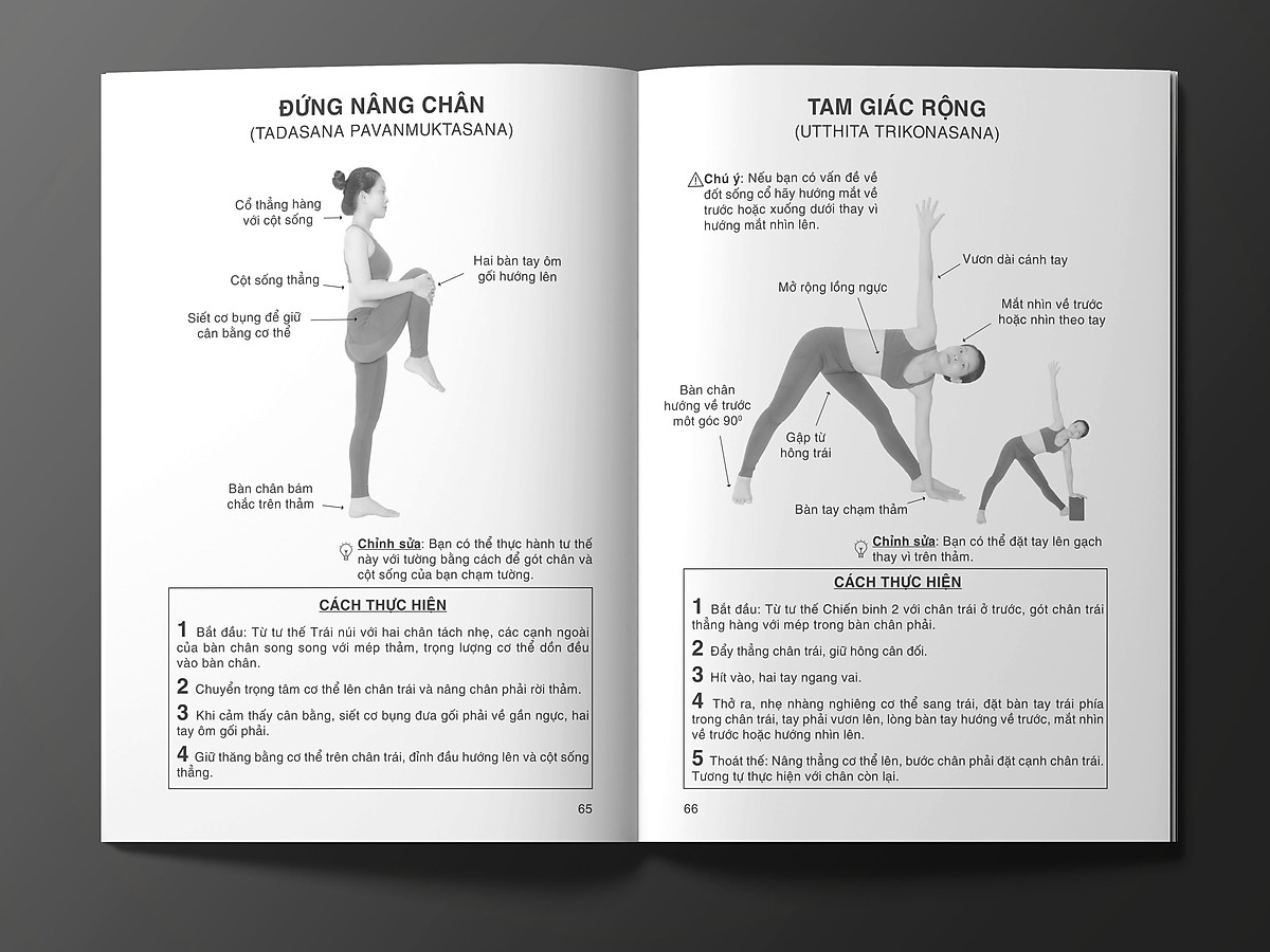 Combo sách yoga cho người mới tập: Hướng dẫn khởi động và 200 tư thế + Hơi thở trong yoga