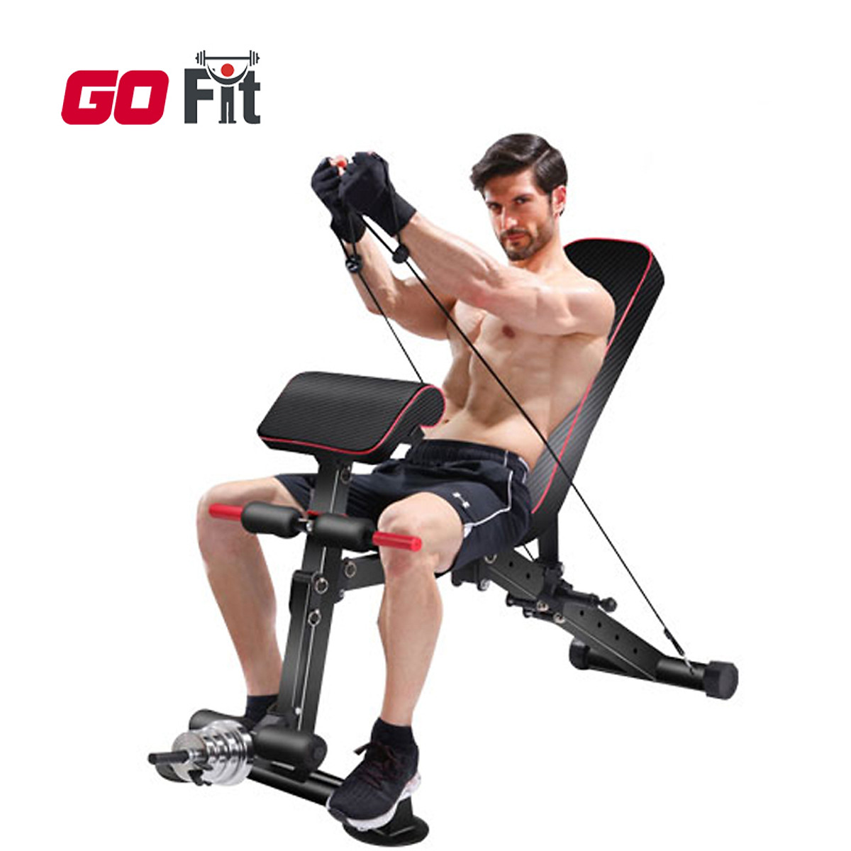 Ghế tập gym 4 trong 1 cấp, Ghế tập tạ có thể gấp gọn đa chức