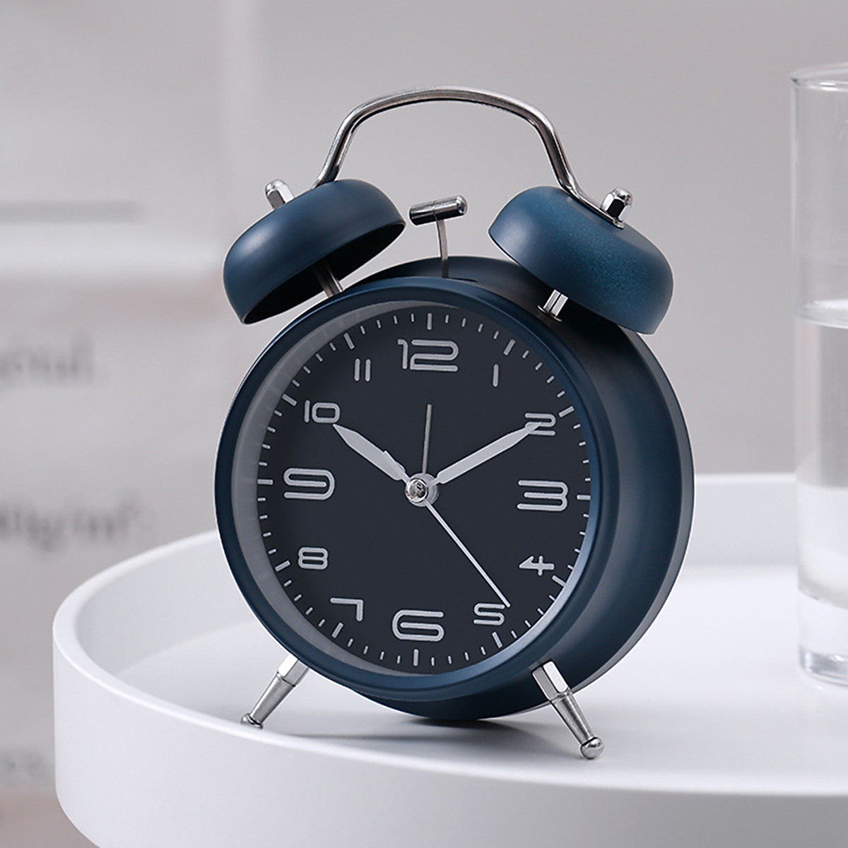 4 Inches Metal Double Bell Alarm Clock With Night Light for Bedside | New  Area | Tiki
