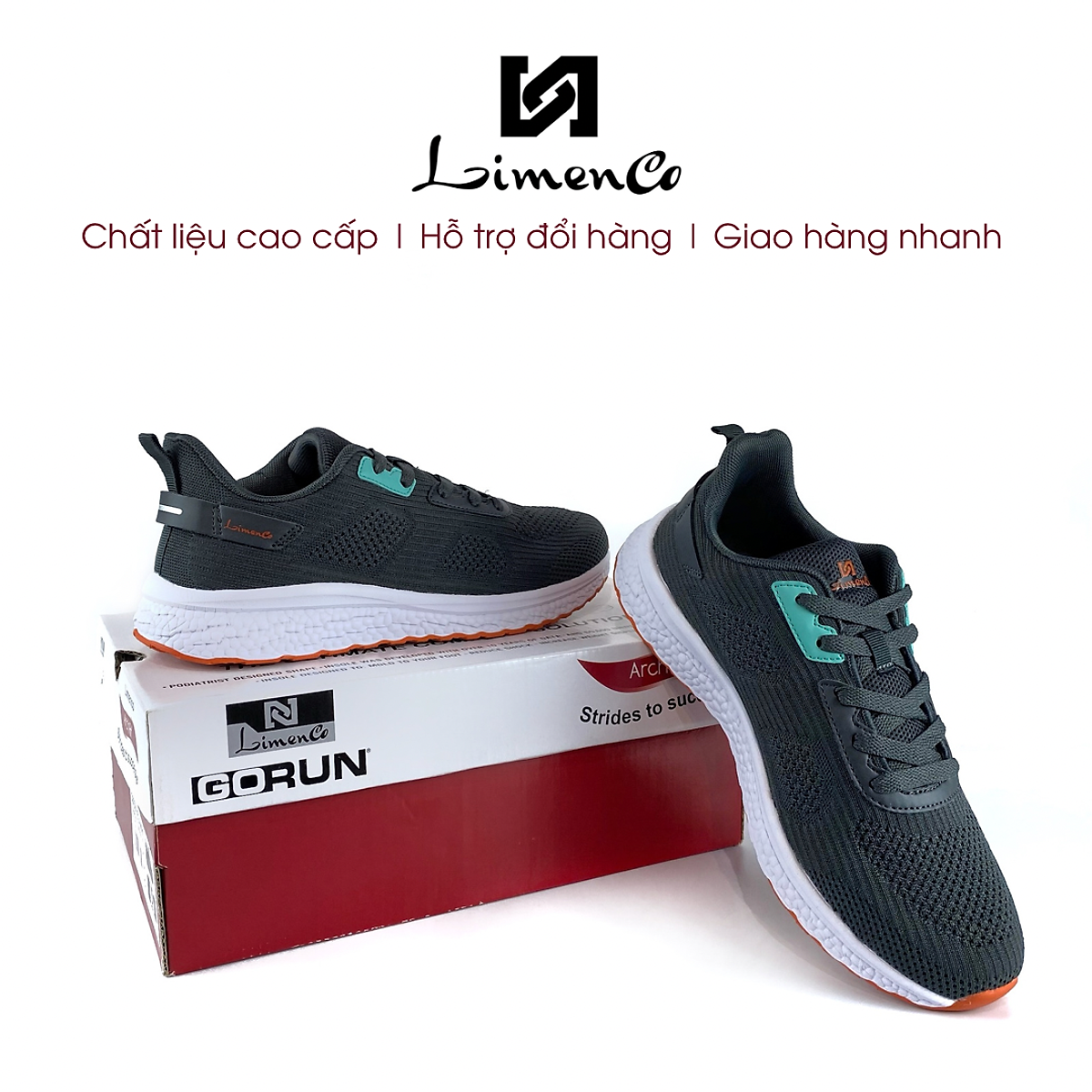 Giày Thể Thao Nam Limenco L6060 Màu Ghi, Đế Phylon Êm Nhẹ, Đi Chơi ...